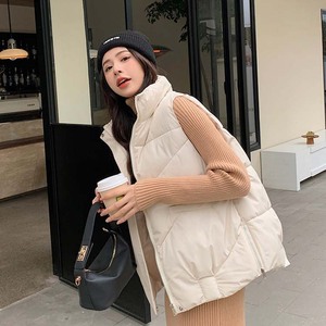 Chalecos de Otoño Invierno para <span class=keywords><strong>Mujer</strong></span>, Prendas de Abrigo <span class=keywords><strong>sin</strong></span> Mangas con Cuello Alto, <span class=keywords><strong>Chaqueta</strong></span> de Punto de Color Sólido con Cremallera - Product Image 3