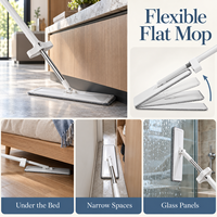 Vente en gros de serpillères plates à auto-essorage personnalisées, serpillères rotatives à 360 degrés en microfibre pour le nettoyage des sols en bois dur et en carrelage