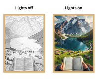 Lampe LED 4D Musulmane, Série Religieuse, Meilleur Cadeau de Bureau, Décoration Murale Islamique Allah, Cadre Photo en Bois