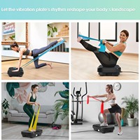 Plateforme vibrante TBFIT pour la maison, machine de fitness pour le corps entier, brûleur de graisse, masseur avec bandes de résistance et télécommande