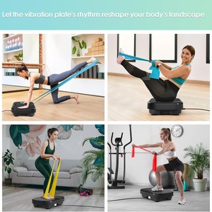 Plateforme <span class=keywords><strong>vibrante</strong></span> TBFIT pour la maison, <span class=keywords><strong>machine</strong></span> de fitness pour le corps entier, brûleur de graisse, masseur avec bandes de résistance et télécommande - Product Image 5
