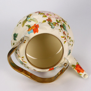 Ấm đun nước men màu sắc cổ điển, thiết kế kim loại hiện đại hình quả lê, thân thiện với môi trường, dung tích <span class=keywords><strong>1.5L</strong></span>, có đế cảm ứng và tay cầm bằng kim loại - Product Image 4