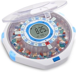 Pastillero Electrónico Inteligente WIFI con Recordatorio de Medicamentos, 28 Compartimentos, Temporizador Giratorio Automático, Alarma, Material ABS, Uso Semanal - Product Image 1