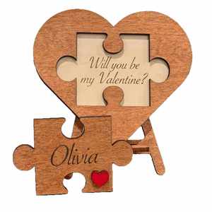 Wholesale Valentine's Day Boxwood Heart Ornaments with Puzzle Piece Design DIY Romantic <b>Memorial</b> Birthday Gift <b>Box</b> - Product Image 4