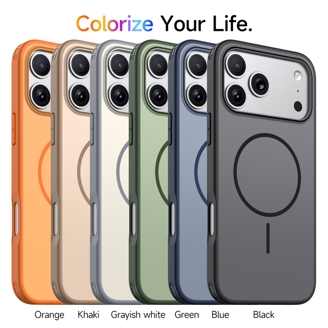 Shockproof Magnetic Skin-Feel Case Soft TPU Hard PC Hybrid Protective Phone Case for iPhone 17 Air 17 16 Pro Max