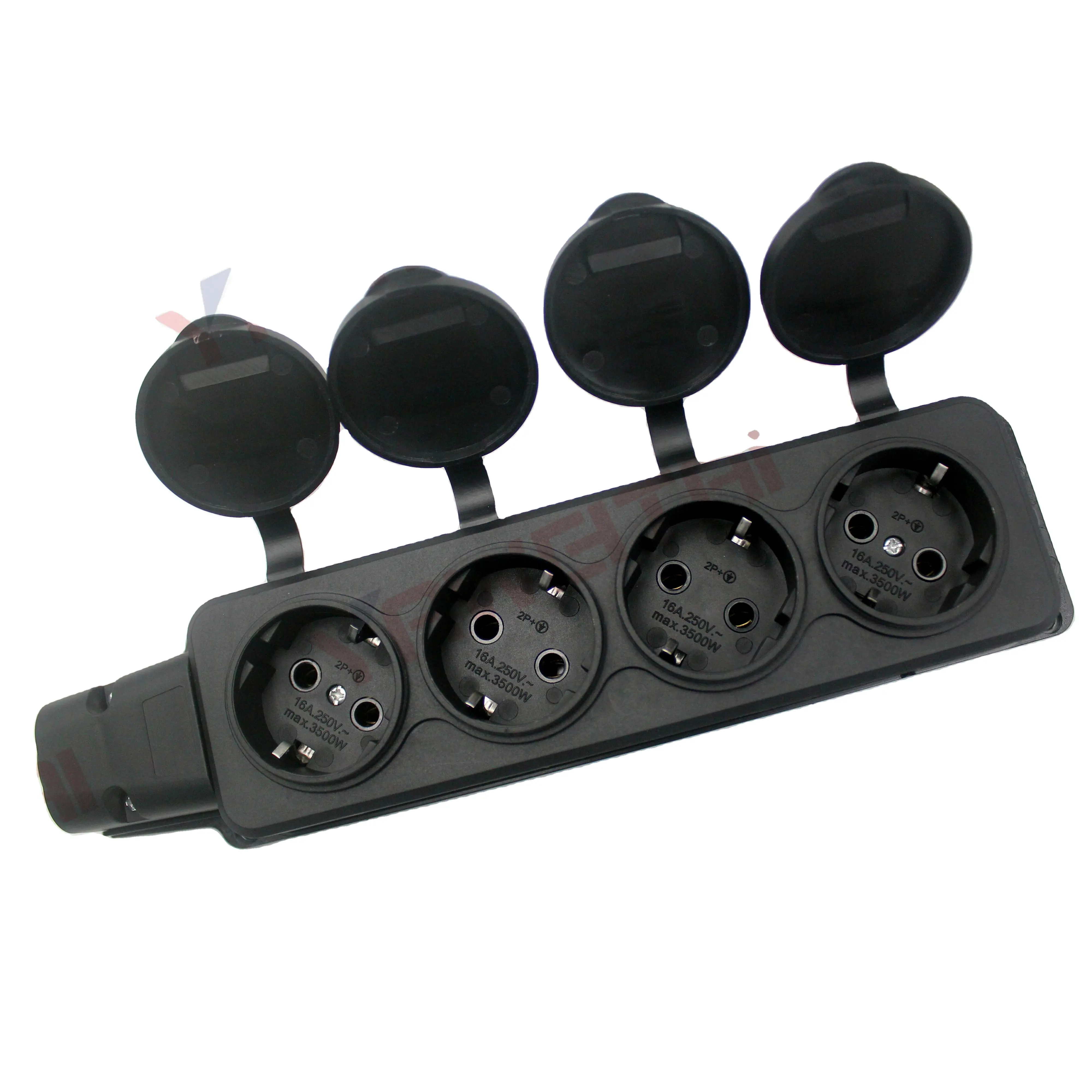 4 Gang Schuko Extension Socket Met Cover/Europese Waterdichte Socket Met Aarding IP54