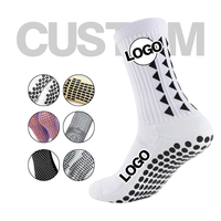 Chaussettes de sport pour hommes avec logo personnalisé, antidérapantes, sans couture, pour le football, la course à pied, chaussettes de sport antidérapantes