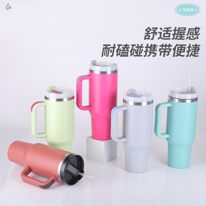 Second Generation 40oz Car Mug 304 Stainless Steel Vacuum Insulated Travel Cup With Handle And Straw - Product Image 5
