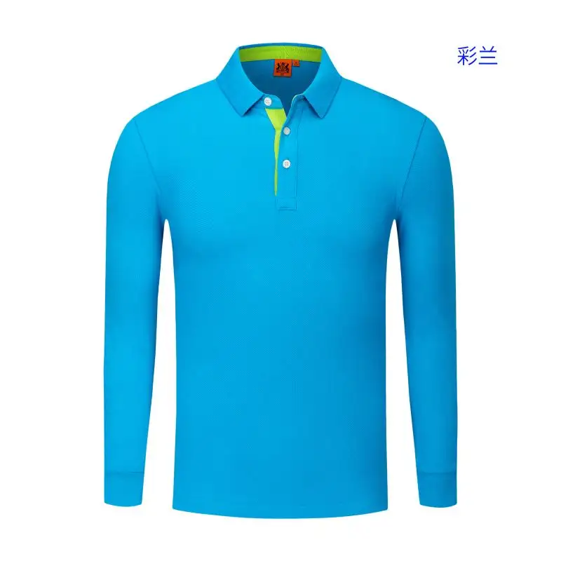 100% Cotton T-shirt 240 Gsm Long Sleeve High Quality 100% Cotton 7 Colors Custom OEM Logo Plain Blank Men Polo T Shirt Polo Shirt