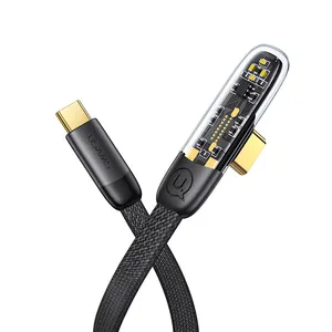 USAMS-Cable de datos personalizado de PVC tipo C, cable de carga rápida PD 100W para teléfono móvil