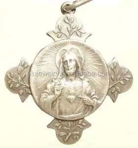 Pendentif de médaille, cœur sacré de jésus, <span class=keywords><strong>Christ</strong></span> sur la croix - Product Image 1