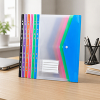 Pochette à documents A4 en PP à feuilles mobiles avec bouton, classeur à anneaux durable, dossier de classement écologique pour le bureau à domicile, organiseur de documents sécurisé
