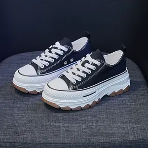 Chaussures pour femmes <span class=keywords><strong>JOYTIME</strong></span>, petites chaussures de marche en toile blanche, bande élastique, semelle intermédiaire en caoutchouc épais, respirantes, décontractées, toutes saisons, printemps - Product Image 1