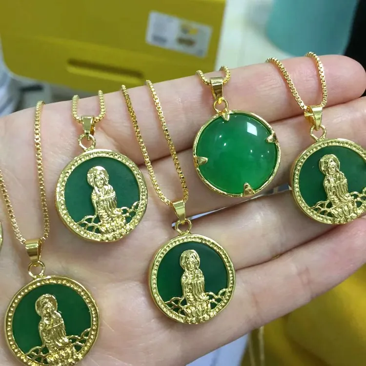 Luxe Sieraden Jade Ketting Boeddha Hanger Ketting Kruis Voor Vrouwen