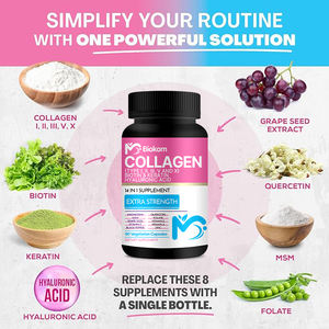 China Großhandels preis Ultra Natural Herbal Skin White ning Vitamin E Kollagen Biotin Keratin Hyaluron säure Kapseln Ergänzungen - Product Image 2