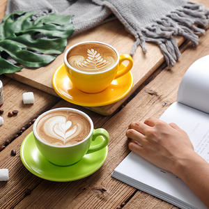 Taza de café de cerámica clásica de venta directa de fábrica con platillo Taza de café espresso para café hogar aceptar taza de té personalizada - Product Image 2