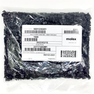 Original 2,0mm DuraClik Crimp MOLEX 5601230201 Buchse 2-polige Buchse einreihiges schwarzes Gehäuse - Product Image 1