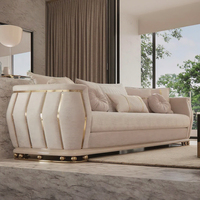 Nouvel Arrivage : Ensemble de Canapés Convertibles en Velours de Luxe, Capitonnés, avec Mousse Haute Densité, Confortables, Pieds en Acier Inoxydable, pour Salon et Maison