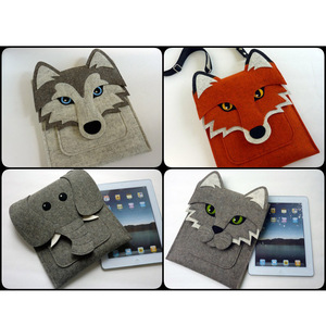 Funda Protectora para Tablet con Diseño 3D de Animales Adorables (Lobo/Zorro/Búho), Ecológica, de Fieltro, para <span class=keywords><strong>iPad</strong></span>, Ideal para Viajes - Product Image 5