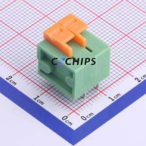 XY122R-5.08-2P Spring Terminal Block Through hole Component (THT),P=5.08mm Connector 1x2P 5.08mm Green 2P - Product Image 1