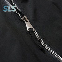 Nouveauté, blouson de pilote aviateur imperméable pour homme avec logo personnalisé, blouson de vol noir en nylon entièrement zippé avec col montant