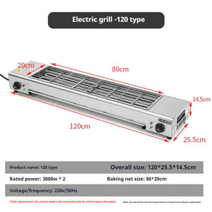 Commercial Stainless Steel Gas Grill With Easy Cleaning Feature For Grilling Meat Fish Chicken Skewers - Product Image 2