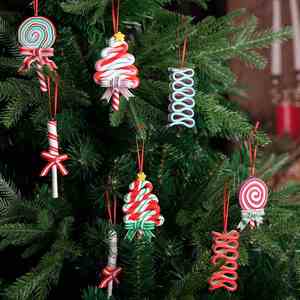 9.5CM Polymer Clay Christmas Candy <b>Ornaments</b> Hanging Candy Cane Pendants Environmental Friendly Christmas <b>Tree</b> Decorations - Product Image 4