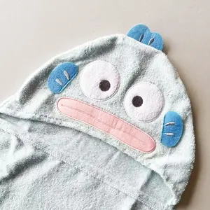 Toalha com capuz para bebês e crianças, conjunto de toalhas de banho com capuz com personagem animal em caixa com design personalizado 100% algodão