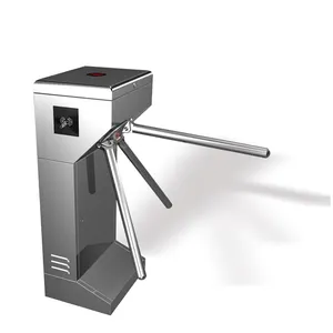 Automatic RFID LED Ditector half height stainsteel gate turnstile electric tripod turnstile with Biometric Fingerprint Barcode
