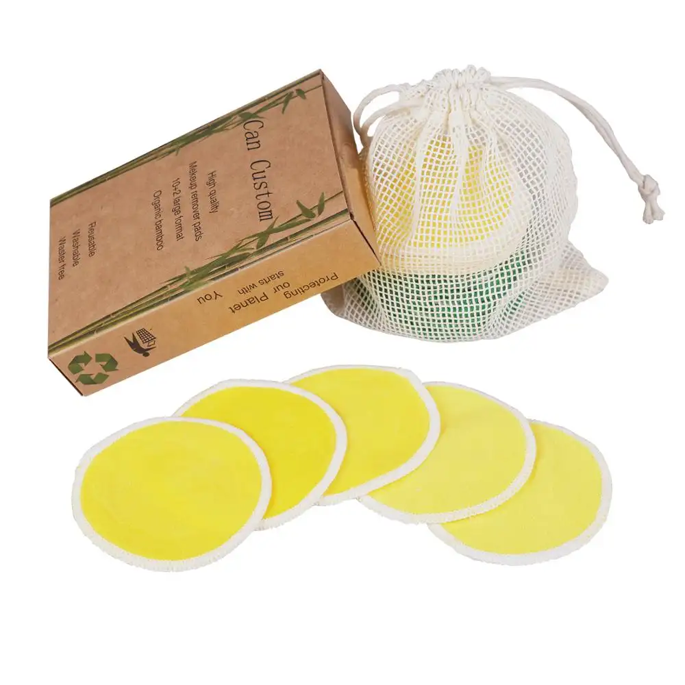 AnAnBaby-almohadillas limpiadoras faciales reutilizables, con Logo personalizado, de fibra de bambú, lavables