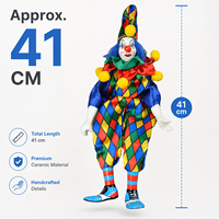 Ästhetische Vintage Regenbogen-Stilleben-Figur Retro Zirkus Abschlussfeier Ostern Kinderzimmer Dekorative Tisch-Keramikfigur Clown