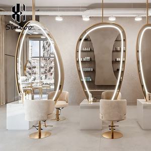 Espejo de Pared Irregular para Barbería, Doble Cara, con Luz LED Personalizada, para Estilistas y Salones de Belleza - Product Image 5