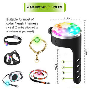 Benutzer definiertes Logo OEM ODM Glowing <span class=keywords><strong>Pet</strong></span> Harness Halsband Leine Licht Wiederauf ladbare <span class=keywords><strong>Flash</strong></span> Hund Zubehör Anhänger Mini LED Hunde licht - Product Image 3