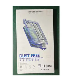 Kit de fácil instalação de protetor de tela de vidro temperado 9H 2.5D Auto Alignment livre de poeira para iPhone 12 13 14 15 Pro Max Plus