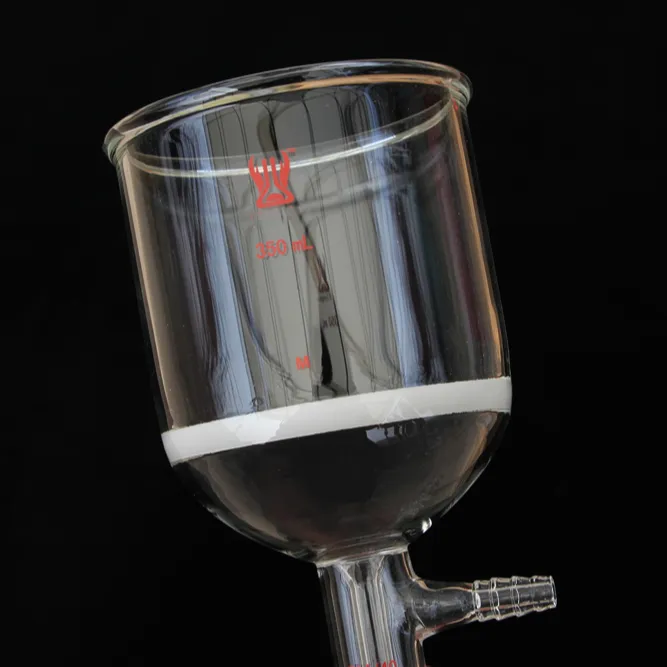 De vacío de vidrio Buchner Funnel 350ml conjunto 24/40 con diafragma medio Filtro de embudo