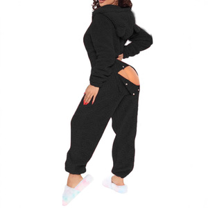 Pantalones de Pijama con Capucha de Manga Larga para Otoño e Invierno, Lindos y Cómodos, Ropa de Casa Informal, Ropa de Dormir, Estilo Urbano, Overoles Femeninos - Product Image 3