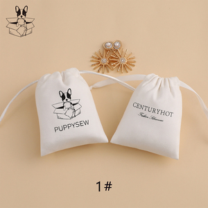 Pochettes à bijoux en daim souple, sacs d'emballage blancs à cordon de serrage personnalisé avec Logo personnalisé - Product Image 5