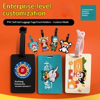 Étiquette de bagage personnalisée en PVC gaufré 3D, style dessin animé, souvenirs de voyage, étiquettes de bagage d'avion souples