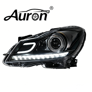 Ensemble de phares LED AURON pour Mercedes-Benz Classe C W204 (modèles 2011-2014) |   Feux de jour (DRL) style OE, nouvelle version 12V, 6000K, 36W, 6000 lm, D2H - Product Image 1