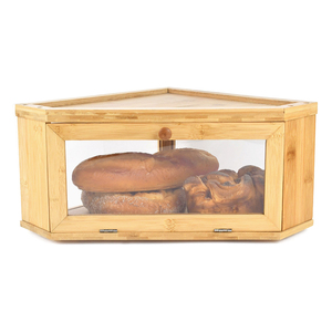 Contenitore <span class=keywords><strong>per</strong></span> Pane in Bambù <span class=keywords><strong>a</strong></span> 90 Gradi con Ampia Finestra Trasparente, Salvaspazio, <span class=keywords><strong>per</strong></span> Cucina - Product Image 1