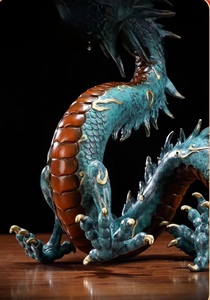 เครื่องประดับโลหะรูปมังกรทองแดงจีน12ราศีหนึ่งชิ้นชุบเคลือบผิวขนาด80x80x120มม. สำหรับตกแต่งบ้าน - Product Image 6