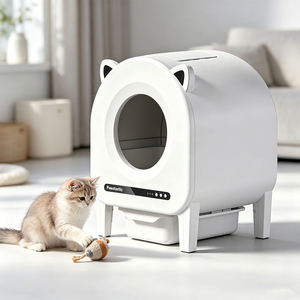 Caja de arena inteligente para gatos, cuadrada, completamente cerrada, con eliminación de olores, diseño moderno y duradero. - Product Image 1