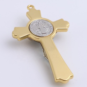 <span class=keywords><strong>Croix</strong></span> de Crucifix de 3 pouces plaquée <span class=keywords><strong>or</strong></span> véritable 24K - Product Image 4
