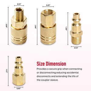 Conector Neumático de Conexión Rápida Estilo Milton, Rosca NPT Macho/Hembra de <span class=keywords><strong>1</strong></span>/2'' y <span class=keywords><strong>1</strong></span>/<span class=keywords><strong>4</strong></span>'', Conexión Rápida a Presión, Recubrimiento de Cobre <span class=keywords><strong>para</strong></span> <span class=keywords><strong>Aire</strong></span> - Product Image 2