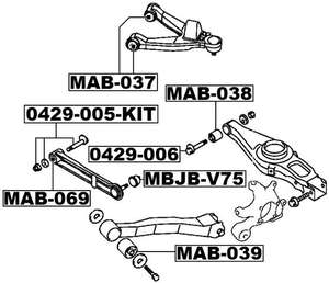 Kit de réparation authentique OEM MR418739 Dacromet M12, boulon de réglage excentrique du bras inférieur, pour <span class=keywords><strong>suspension</strong></span> de roue Mitsubishi PAJERO - Product Image 5