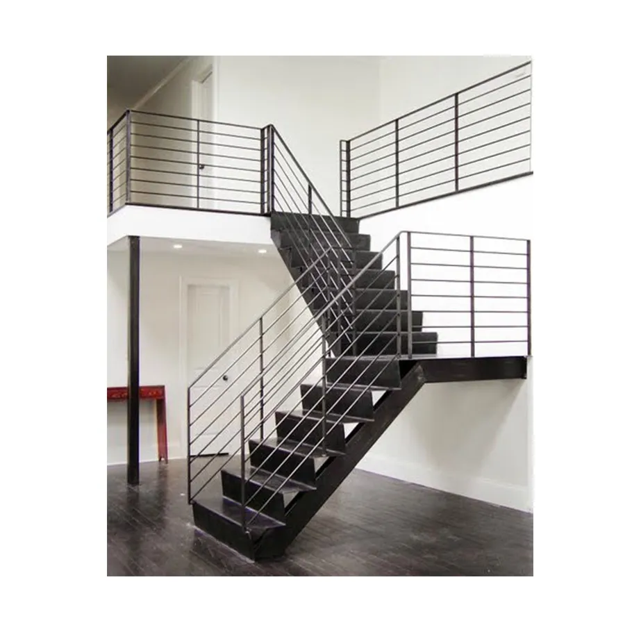 Escaleras rectas rústicas para exteriores, de acero, duraderas y resistentes a la intemperie, ideales para escaleras de campo