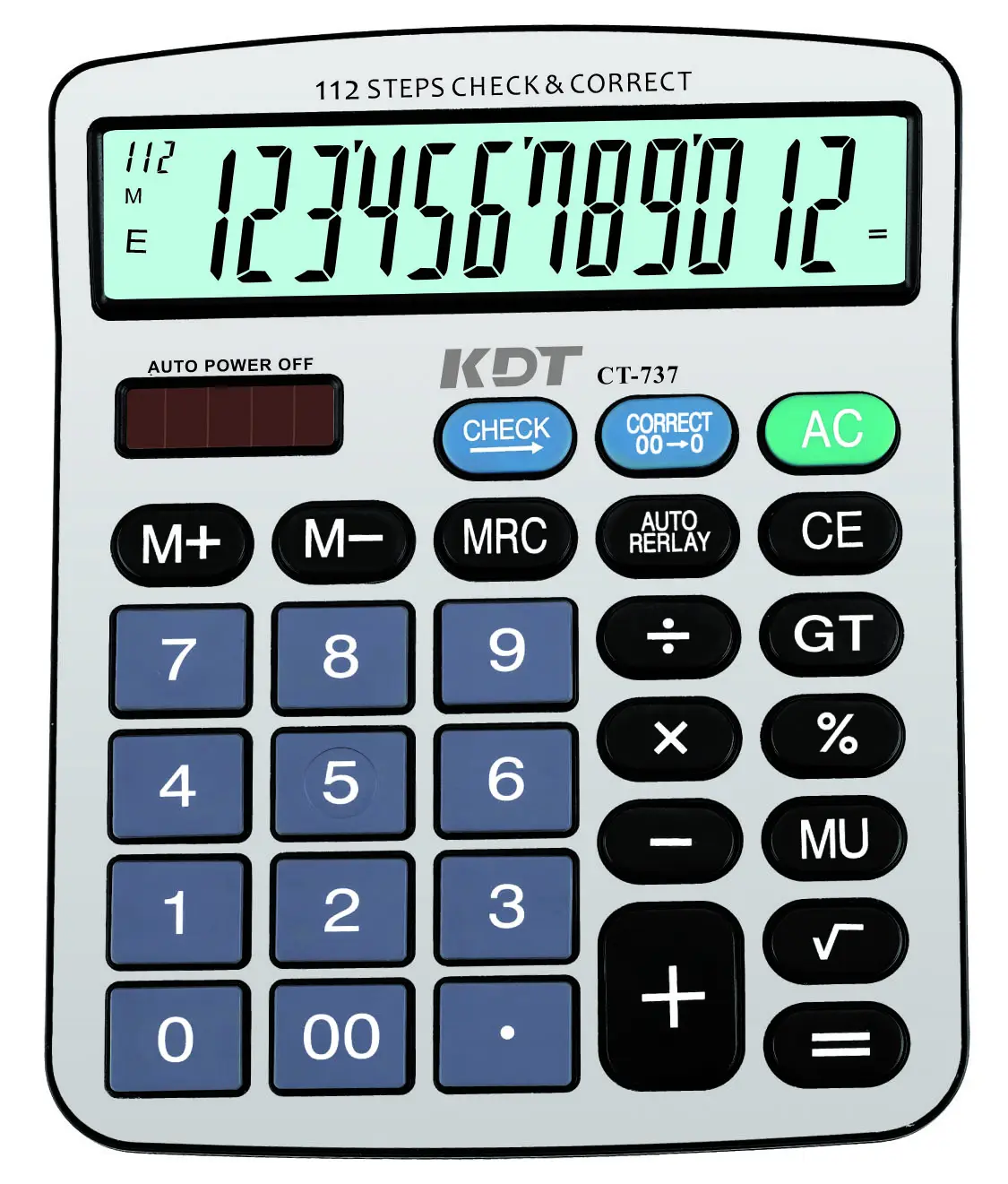 12 Digits Calculator Auto Replay Dual Power Ct-737Gc Electronic Calculator Science Calculator