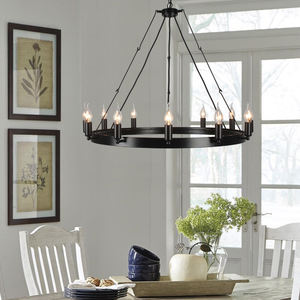 विंटेज धातु औद्योगिक ओम परियोजना अनुकूलन राउंड व्हील पेंडेंट लाइट होम रेस्तरां के लिए क्लासिक रट आयरन चेंडेलियर - Product Image 1