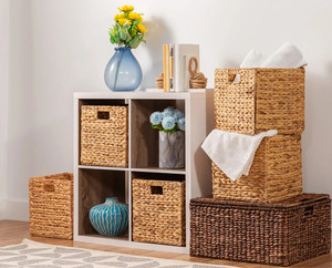 Shelf <b>Basket</b> Can Be Folded <b>Storage</b> Wicker <b>Storage</b> <b>Basket</b> <b>Storage</b> Box Utility <b>Basket</b> - Product Image 1