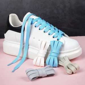 Cordones de poliéster planos de doble capa coloridos de 8 mm YS Versatile para zapatillas AF1 blancas, cordones planos de 8 mm para calzado informal - Product Image 1
